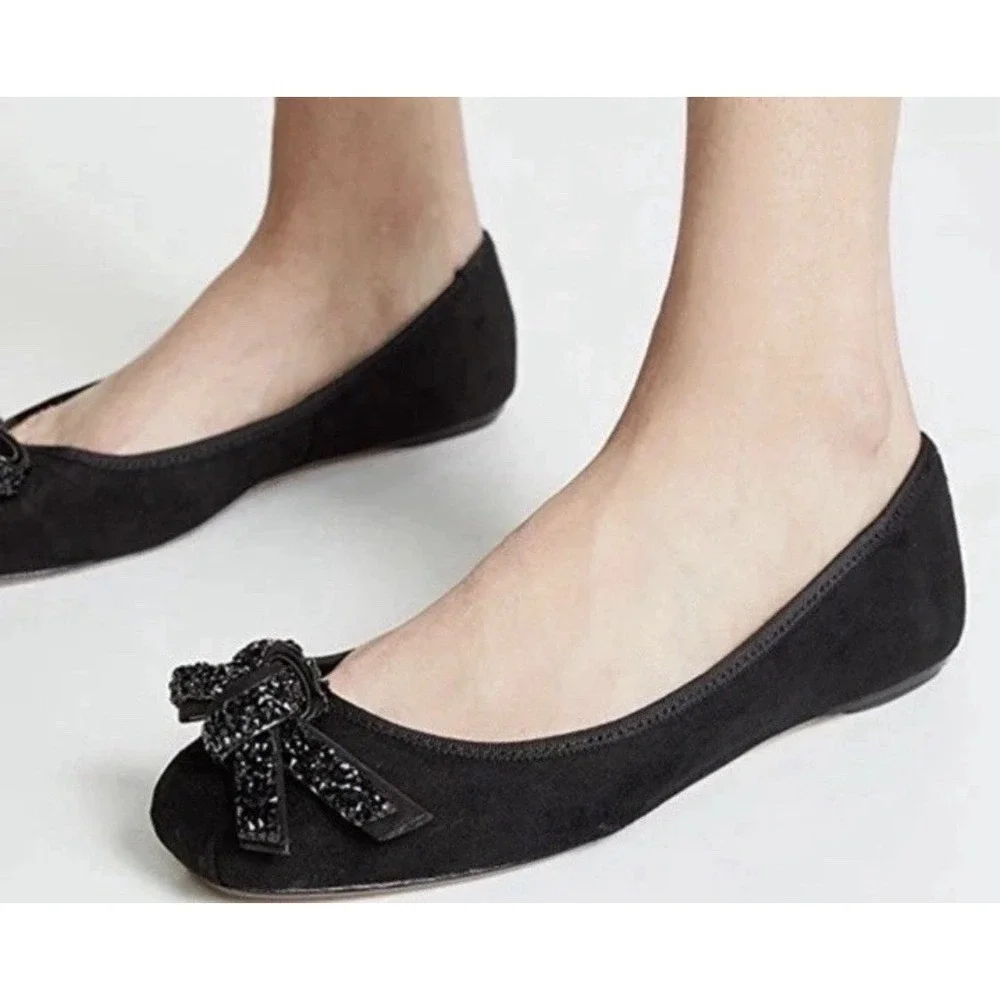Kate‎ Spade New York Women's Freya Ballet Flat Black Suede Women's Size 7